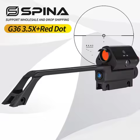 SPINA OPTICS Tactical Rifle G36 3.5X Scope Sight With Red Dot R/G Laser Fit AR Real G36 Rifle