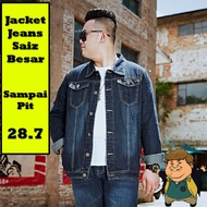 JAKET JEANS SAIZ BESAR LELAKI Blueblack Seasons Cowboy Style  BIG SHIRT (B0001b)