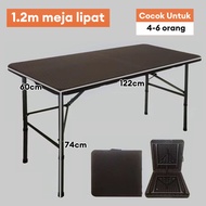 Meja Lipat Aluminium 120CM Meja Camping Outdoor Meja Koper Portabel Meja Jualan Serbaguna Kaki Bulat