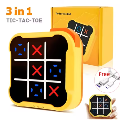 Electronic TIC-TAC-TOE Game Bolt Chess Video Game Consoles Children Puzzle Toys Portable Handheld Bo