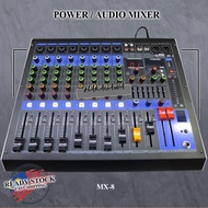 SOUNDWAVE MX-8 350W X2 8 CHANNEL POWERED MIXER WITH BLUETOOTH & USB POWER AMPLIFIER STAGE AUDIO