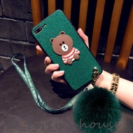 OPPO AX5 A3 R17 R15 Pro A73 A75 A75S Emerald Phone Case Cute Fur Ball Silicone Shock-Resistant