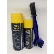(Set Penjagaan Motorsikal) Mannol Chain Cleaner (Degreaser) + Mannol Chain Lube + Chain Brush