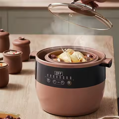 4.5L+0.5L*4 Electric Stewpot with Large Capacity, Automatic Cooking and Multi-function for Soup and 