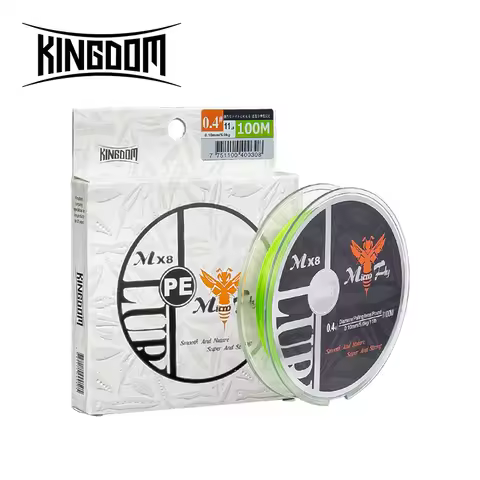 Kingdom Micro Fly 100M 150M Braid PE Fishing Line 4 Strand 0.2#/0.4#/0.6# 9-12LB Far Casting Distanc