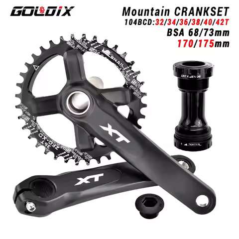 GOLDIX XT Bicycle Crankset 104BCD Wide Narrow Chainring 170/175mm Length Forged Crank Compatible wit