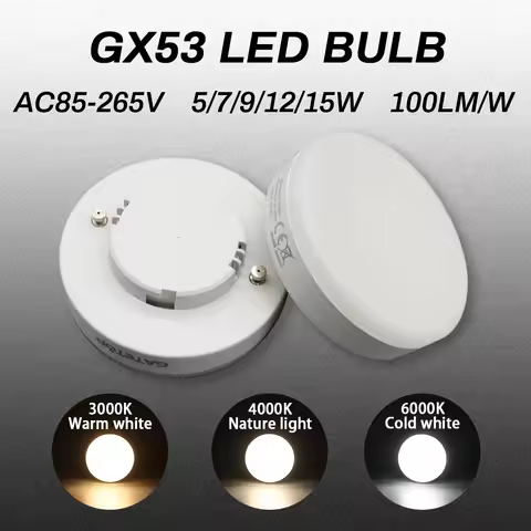 1-20PCS GX53 LED Spotlight Wide Voltage AC85-265V 5-15W Daring Light Source Wardrobe Cabinet Light D