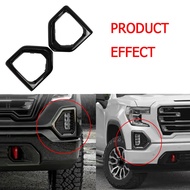 2Pcs Front Bumper Fog Light Bezel Cover Trim Left+Right For GMC Sierra 1500 AT4 Denali SLT 2019 2020