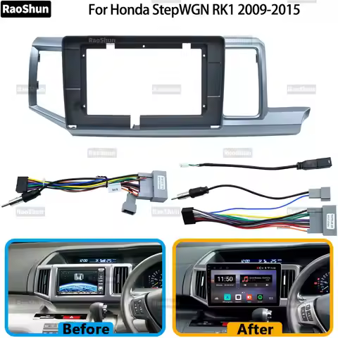 Car Android Radio Stereo Player Panel Frame Fascia For Honda StepWGN 4 RK1 2009-2015 Navigation Harn