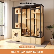 Cat Villa Glass Cat Cabinet Solid Wood Cat Villa Panoramic Large Cat House