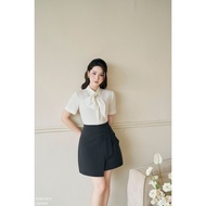 Chân váy cạp liền vạt nơ phối kẻ TIIN STORE CHN048