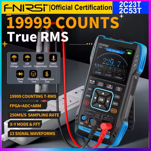 FNIRSI 2C23T 2C53T 3in1 Multimeter Digital Oscilloscope Signal Generator 2 Channel 50MHz Bandwidth 2
