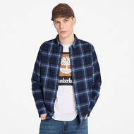 TIMBERLAND | 2025 Autumn Winter Men's Blue Flannel Checked Long-Sleeved Shirt|A6N1FV82