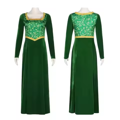 5;e,8\v,5/Princess Cosplay Costume Anime Wife Green Fiona Cos Wigs Outfit Forladies Women Long Dress