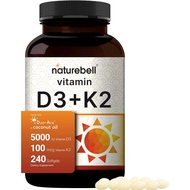 พร้อมส่ง Naturebell Vitamin D3 K2 10000 IU Vitamin D + 200mcg Vitamin K MK-7 240 Softgels