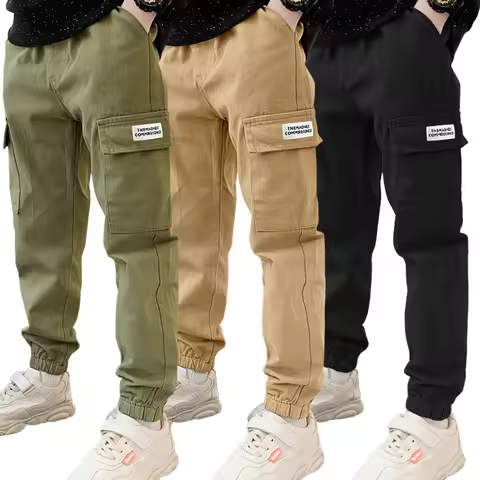 Boys Cargo Pants Spring Autumn Thick Boys Trousers Casual Kids Sport Pants Teenage Children Clothes 