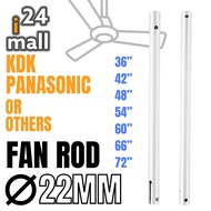 UNIVERSAL Ceiling Fan Rod KDK/PANASONIC Fan Rod Extension 36" 42" 48" 54" 60" 66" 72" Ceiling Fan Pi