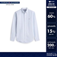 Tommy Hilfiger เสื้อเชิ๊ต ผู้ชาย รุ่น MW0MW41249 0A6 - สีน้ำเงิน ทรง Regular