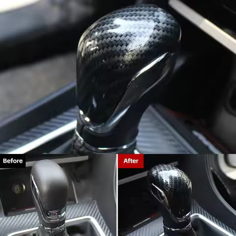 For MG ZS 2017 2018 2019 2020 EV MG6 Carbon Fiber ABS Car Gear Shift Knob Head Cover Trim Car Access