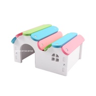 Sarang tidur bumbung dua lapis untuk hamster, sarang hamster emas, rumah tidur bumbung dua lapis, be