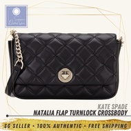 [SG SELLER] Kate Spade KS Natalia Flap Turnlock Crossbody Black Leather Bag