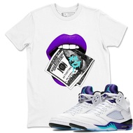 Kemeja-T uniseks untuk dipadankan dengan Jordan 5 Grape - Lips Money. 100% Kapas untuk Pakaian Kasua
