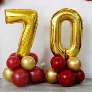 Birthday Balloon Decorations Sixty Background Wall Digital 70 Mom 80 Dad Sixty Big Birthday Number D