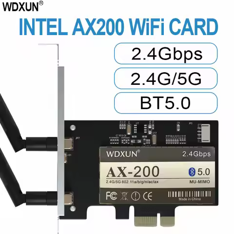 Desktop dual-band 3000mbps wifi 6 Intel ax200 pcie wireless wifi adapter 2.4g / 5ghz 802.11ac / ax b