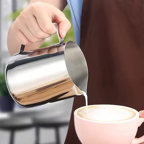 Stainless Steel Milk Frothing Pitcher Espresso Jug Coffee Milk Latte Pitcher Measurement Steam Cream