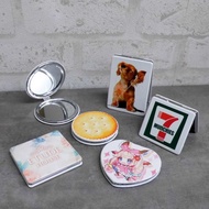 客製化 造型皮革掀蓋鏡 摺疊鏡 隨身鏡 化妝鏡 來圖訂製訂做 鏡子