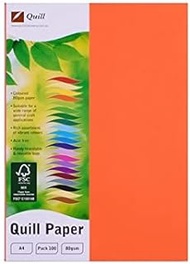 Quill A4 80gsm Paper 100 Pack, Orange