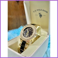 ✌ ◊☜ ▤ US Polo Assn. Authentic/Original US Polo Watch Two Tone with Crystal Stones Watch