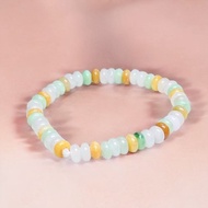 冰種多彩翡翠算盤珠手珠手鍊 | 天然緬甸玉A貨翡翠 | 送禮