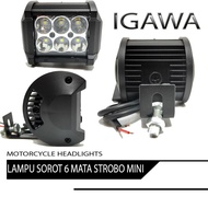 CAHAYA MATA PUTIH 18w Shooting Light Box 6led Silent mode And flash 6-eyes LED Spotlight White Light Box