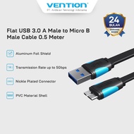 Vention USB A 3.0 Male to Micro B Male Flat Data Cable 2A 5Gbps Flexible & Durable 25CM 50CM 1M 1.5M
