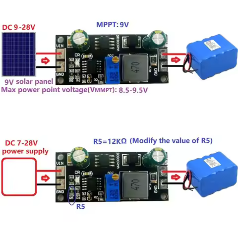 MPPT 1A 3.6V 4.2V 4.3V 4.35V 8.4V 12.6V Lithium Battery Charger Module for 9V 12V 18V Solar Panels D