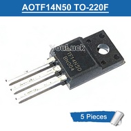 5pcs AOTF14N50 TF14N50 TO-220F 14A/500V N-Channel MOSFET Transistor New Original
