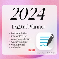 Goodnotes 4/5/6 Year 2024 Digital Planner Minimalist and Clean