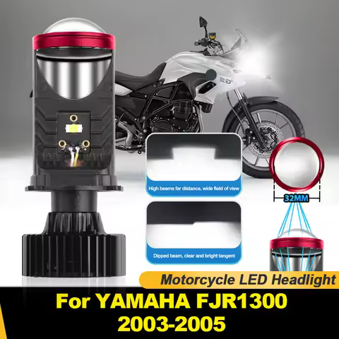 Motorcycle H4 LED Headlight Blub With Fan 100W 6000K White Projector Lens Moto Light 12V For YAMAHA 