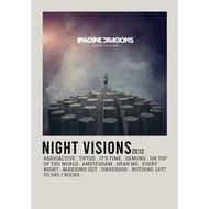 【READY STOCK】Poster Cover Album Night Visions by Imagine Dragons for Room/Barber/Gift/Gym