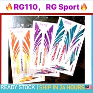 Suzuki RGS RG Sport RGSport RG110 RG / RU (2) Body Sticker - Stripe Strike Stiker Green / Purple / Red