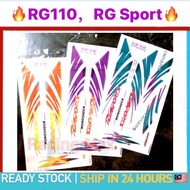 Suzuki RGS RG Sport RGSport RG110 RG / RU (2) Body Sticker - Stripe Strike Stiker Green / Purple / R