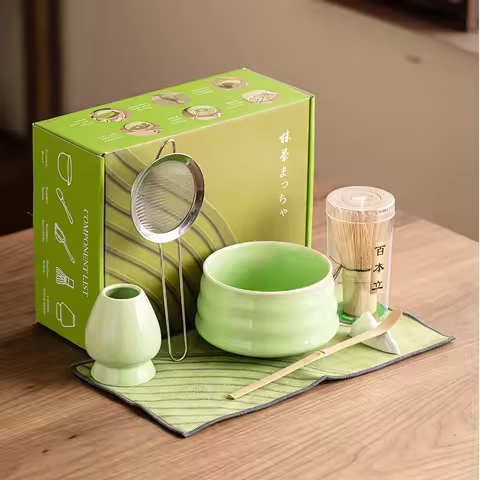Japanese Matcha Tea Set Matcha Bowl Tea Whisker Stand Matcha Brush Blender Tea Ordering Tool