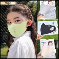ZHUGE 3D Kids Ice Silk Breathable Anti-UV Face Shield Fashon Sunscreen Face Cycling Face