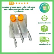 Set of 3 Thai Household Knives: 2 Sturdy Chopping Knives, 1 Genuine Sharp Slicing Knife