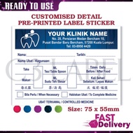 Sticker Beg Ubat / Medical Label / Medicine Label Sticker - Syrup