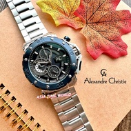 [Original] Alexandre Christie AC 9205MCBTUBU Chronograph Blue dial Silver Stainless Steel Men Watch 