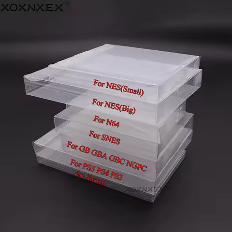10pcs Clear Transparent Game Cartridge Box Case CIB Games Plastic PET Protector for N64 NES SNES for