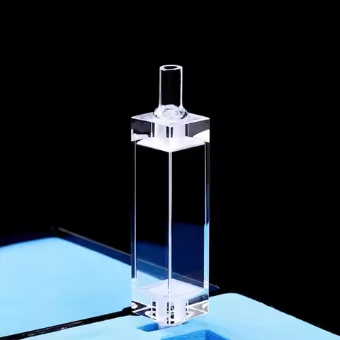 1PC 3.5ml Quartz fluorescence flow cuvette with glass tube