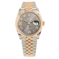 （現貨）全新26年Date ROLEX 勞力士 126231 恒動日誌型 DATEJUST 126231-0023 石板灰色 鑲鑽18K金羅馬數字VI及IX